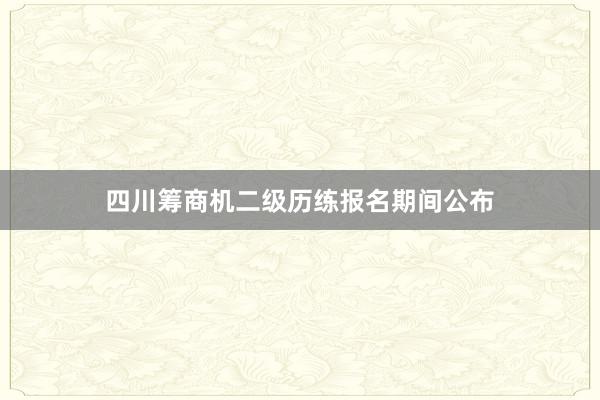 四川筹商机二级历练报名期间公布